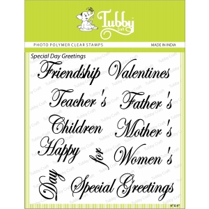 Tubby Photopolymer Clear Stamps - Special Day's Greeting