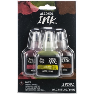 Brea Reese Alcohol Inks 20ml 3/Pkg - Crimson/Olive Green/Brown