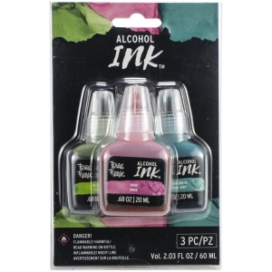 Brea Reese Alcohol Inks 20ml 3/Pkg - Kelly Green/Rose/Ocean Green