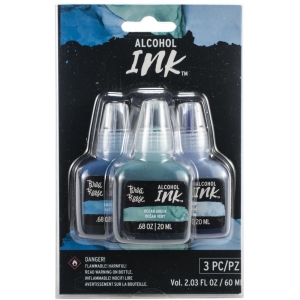 Brea Reese Alcohol Inks 20ml 3/Pkg - Lake Blue/Ocean Green/Sky