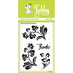 Tubby Photopolymer Clear Stamps - Flourish Elements