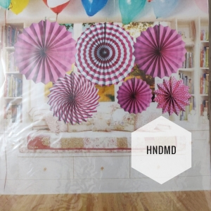 Paper Fan Decorations (Party Essentials) - Pink Fans