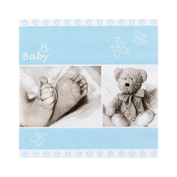 A pack of 12 by 12 inch German Decoupage Napkins ( 5 pcs ) - Sweet Baby Boy