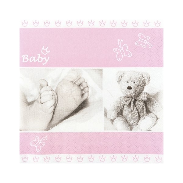 A pack of 12 by 12 inch German Decoupage Napkins ( 5 pcs ) - Sweet Baby Girl