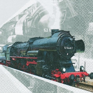 A pack of 12 by 12 inch Decoupage Napkins ( 5 pcs ) - Locomotive