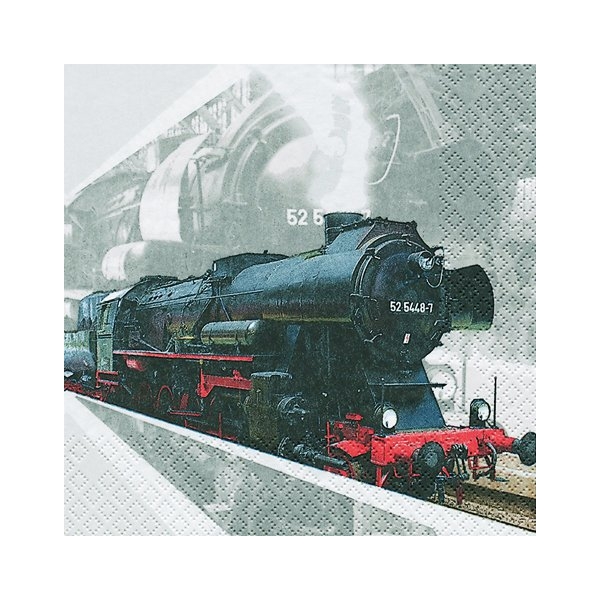 A pack of 12 by 12 inch Decoupage Napkins ( 5 pcs ) - Locomotive