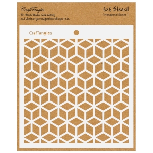 CrafTangles 6"x6" Stencil - Hexagonal Stacks