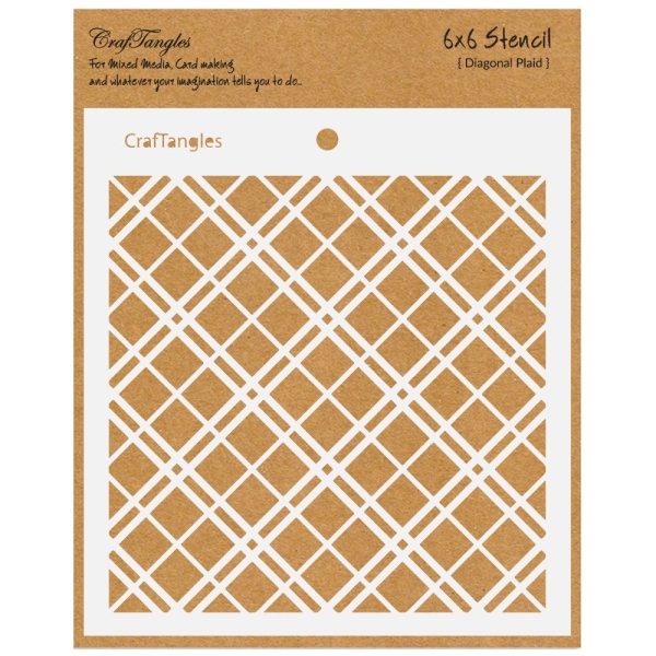 CrafTangles 6"x6" Stencil - Diagonal Plaid