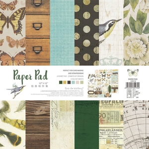 10x10 EnoGreeting Scrapbook paper pack - Muted Tones (PP017) (Set of 24 sheets and 2 die cut sheets)