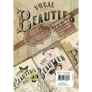 CrafTangles Decoupage Paper Pack - Vintage Butterflies 1 (A4) - 4 sheets