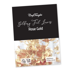 CrafTangles Gilding Foil Leaves - Rose Gold (Pack of 100 leaves)