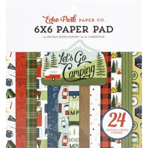 Echo Park Double-Sided Paper Pad 6"X6" 24/Pkg - Lets go Camping