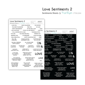 CrafTangles Sentiment Sheets - Love Sentiments 2 (2 sheets of A4)