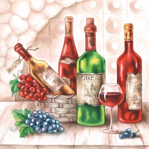 German Decoupage Napkins (5 pcs) - Wine Cellar