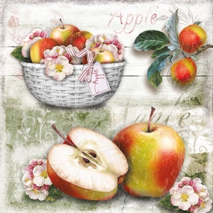 German Decoupage Napkins (5 pcs) - Apple Basket Fruits