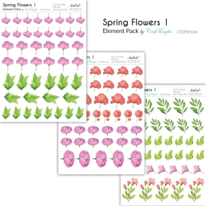 CrafTangles Elements Pack - Spring Flowers 1 (3 sheets of A4)