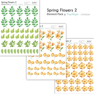 CrafTangles Elements Pack - Spring Flowers 2 (3 sheets of A4)