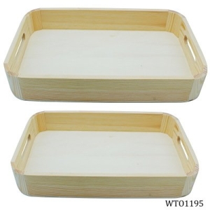 Wooden Tray with rounded edges for Decoupage (Set of 2)