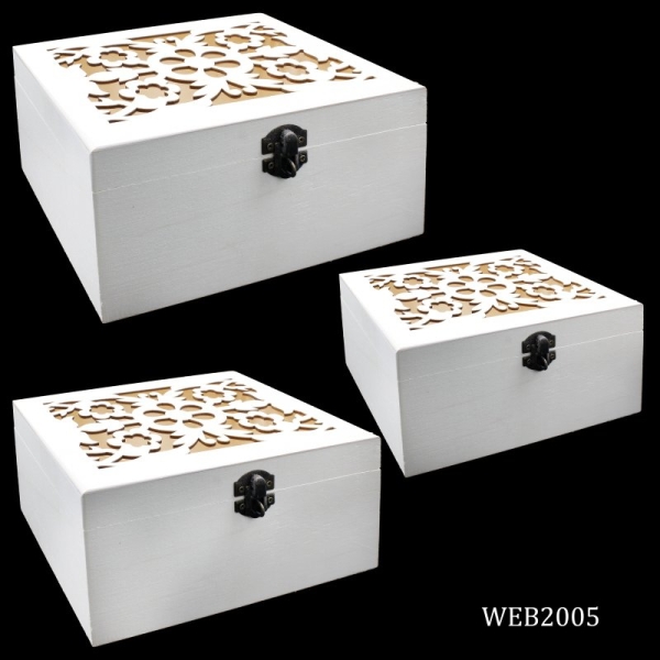 Rectangular decorative Wooden Boxes (Set of 3)