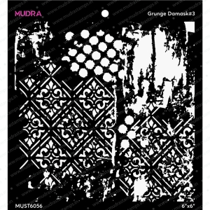 Mudra Stencils - Grunge Damask 3