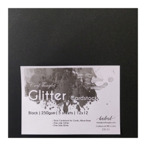 CrafTangles Glitter Cardstock (Set of 5 sheets) - Black