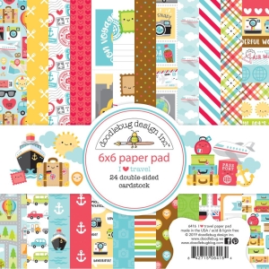 Doodlebug Double-Sided Paper Pad 6"X6" 24/Pkg I Heart Travel