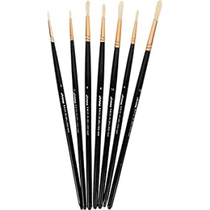 Arora Art Brushes 7 pieces Round Hog Brushes