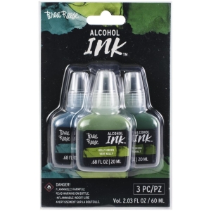 Brea Reese Alcohol Inks 20ml 3/Pkg - Turquoise/Kelly Green/Cobalt Green