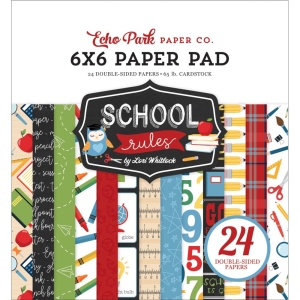 Echo Park paper pad - School Rules (6by6 inch)