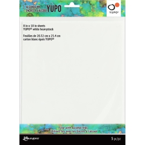 Tim Holtz Alcohol Ink White Yupo Paper 144lb 5/Pkg (8.5 by 10 inches)