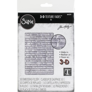 Sizzix 3D Texture Fades Embossing Folder By Tim Holtz - Brickwork