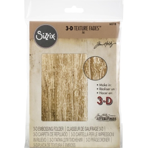 Sizzix 3D Texture Fades Embossing Folder By Tim Holtz - Lumber