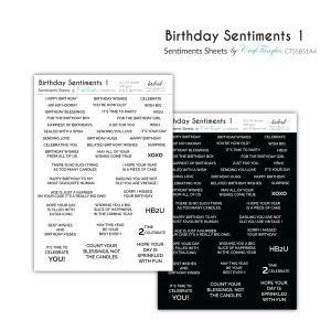 CrafTangles Sentiment Sheets - Birthday Sentiments 1 (2 sheets of A4)