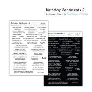 CrafTangles Sentiment Sheets - Birthday Sentiments 2 (2 sheets of A4)