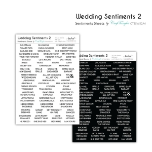 CrafTangles Sentiment Sheets - Wedding Sentiments 2 (2 sheets of A4)