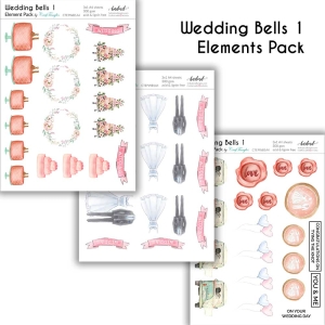 CrafTangles Elements Pack - Wedding Bells 1 (3 sheets of A4)