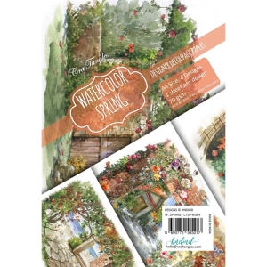 CrafTangles Decoupage Paper Pack - Watercolour Springs (A4) - 4 sheets