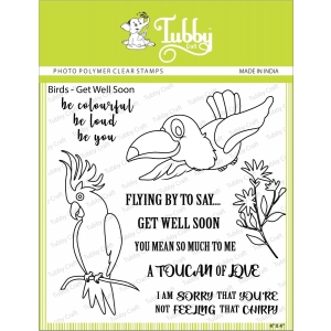 Tubby Photopolymer Clear Stamps - Bird Get Well Soon