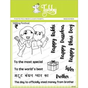 Tubby Photopolymer Clear Stamps - Sibling Love