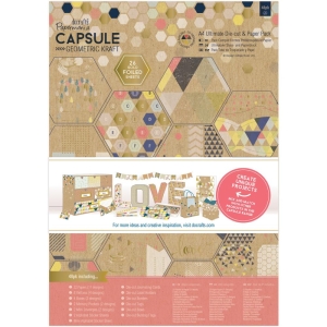 Papermania Ultimate A4 Die-Cuts & Paper Pack 48/Pkg - Geometric Kraft