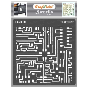 CrafTreat 6"x6" Stencil - Circuit Board