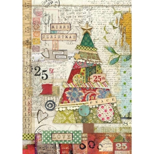 Stamperia Rice Paper A4 - Patchwork Tree