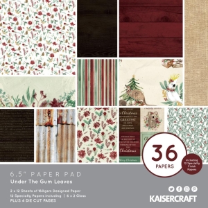 KaiserCraft paper pad - Under the Gum Leaves (Christmas) (6.5 by 6.5 inch) - 36 sheets plus 4 die cut sheets