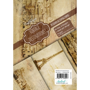 CrafTangles Decoupage Paper Pack - Vintage Destinations 1 (A4) - 4 sheets