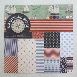 Nautical Rose (Pack of 24 sheets) - 6 by 6 inch