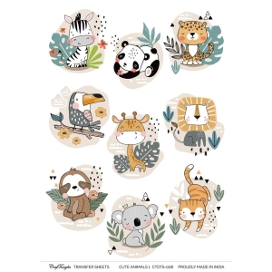 CrafTangles A4 Transfer It Sheets - Cute Animals 1