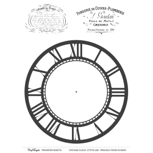 CrafTangles A4 Transfer It Sheets - Vintage Clock