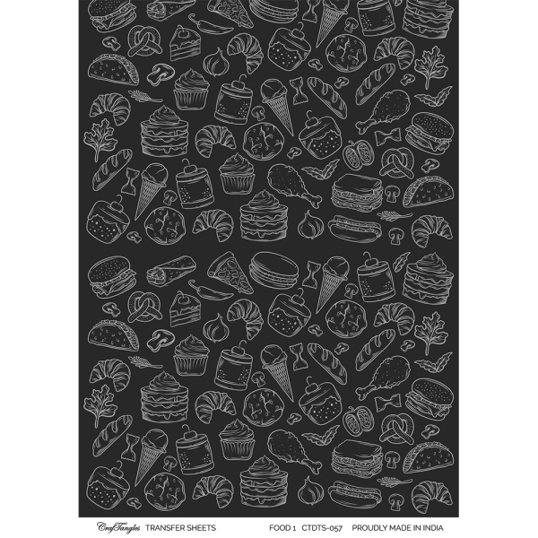 CrafTangles A4 Transfer It Sheets - Food 1