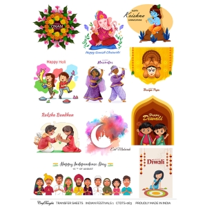 CrafTangles A4 Transfer It Sheets - Indian Festivals 1