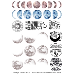 CrafTangles A4 Transfer It Sheets - Phases of Moon